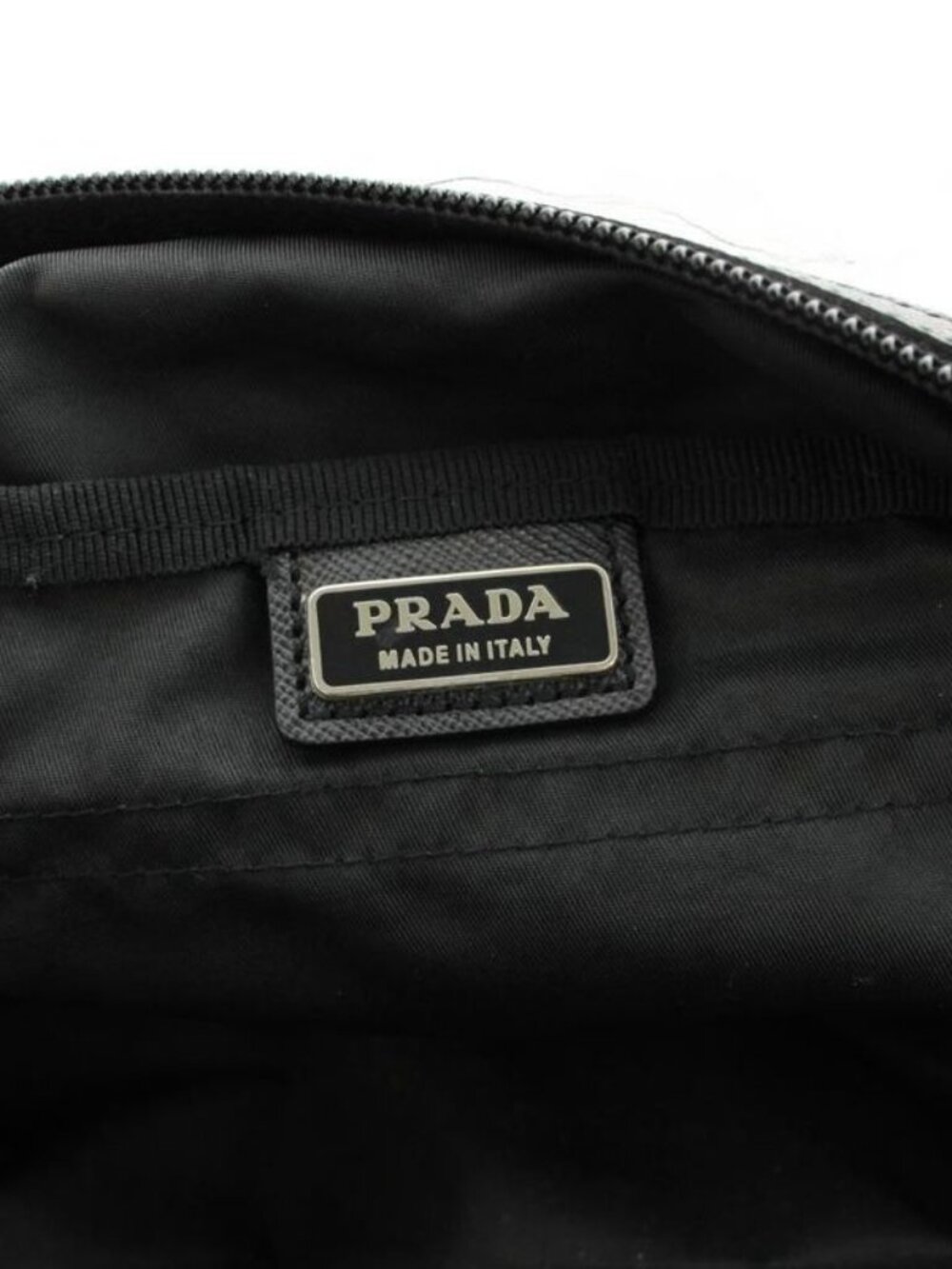 Prada Pouch Multi Triangle Logo Nylon Black KU - Picture 6 of 9